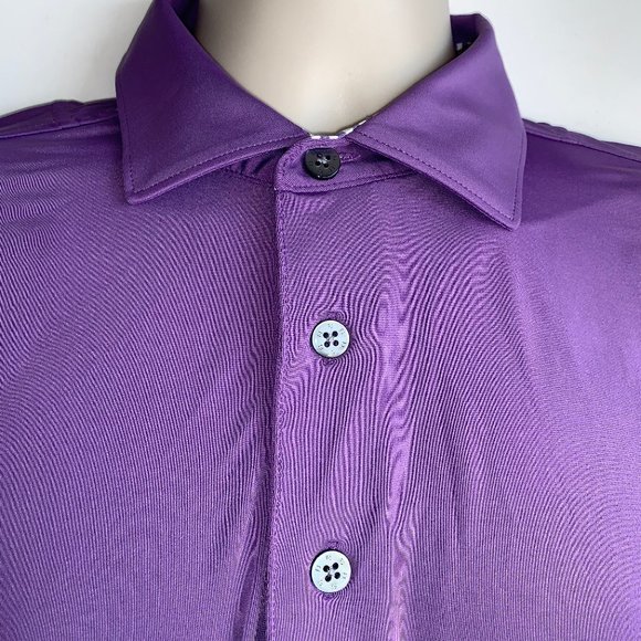 ⛳ FJ FOOTJOY Purple Short Sleeve Polo Shirt Men's Large - Picture 3 of 8